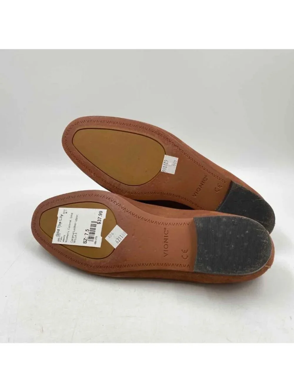 vionic Willa II Suede Tan Women's Shoe Size 7.5 Caramel Solid Flats